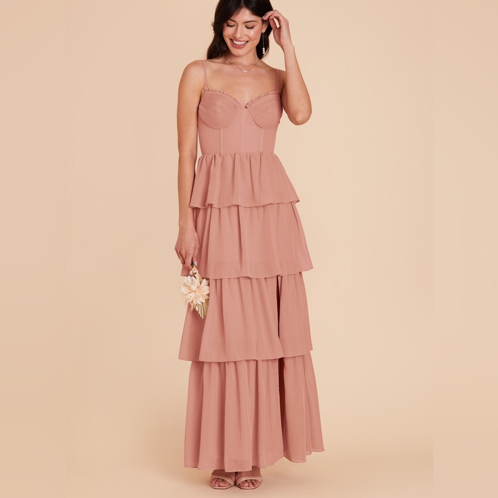 NWT Birdie Grey Lola Dress in Chiffon Dusty Rose